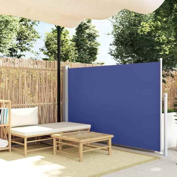 vidaXL Infällbar sidomarkis 140 x 300 cm Blå