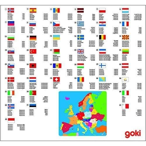 Träpussel - GOKI - Europa - 35 bitar - Resor och kartor