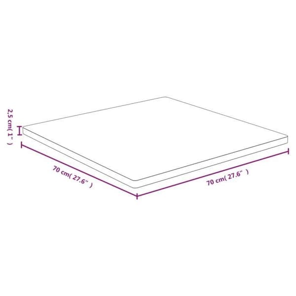 vidaXL Bordsplatta 70x70x2,5 cm bambu 352701