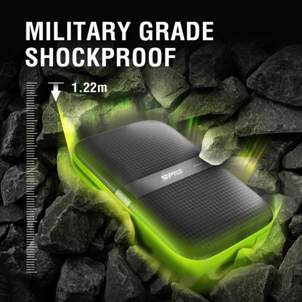 Extern Hårddisk - Silicon Power - Armor A60 1To Grön - Stöttålig USB3.2