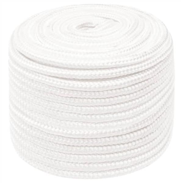 152567 vidaXL Båtrep Komplett Vit 12 mm 250 m Polypropen