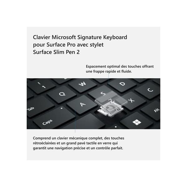 Tangentbord och Stylus - Microsoft - Surface Pro - Saphir - Bakgrundsbelyst - Trådlös