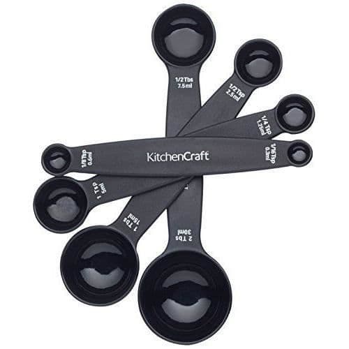 Kitchen Craft magnetisk mätset Skedar - Svart Set om 4 - KCMSPOONSET