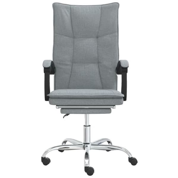 349751 vidaXL Office Recliner ljusgrå tyg