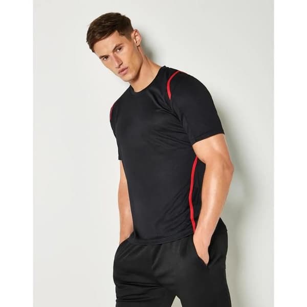 T-shirt Kustom Kit Cooltex® - svart/röd
