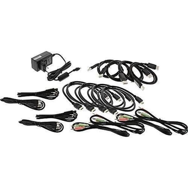 KVM-switch - InLine - 62644I - 4 portar - Dubbel skärm - 4K USB 3.0 ljud