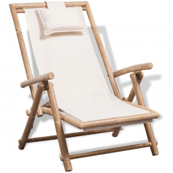 Bamboo Outdoor Stol - Vit - 62 x 86 x (71-91) cm