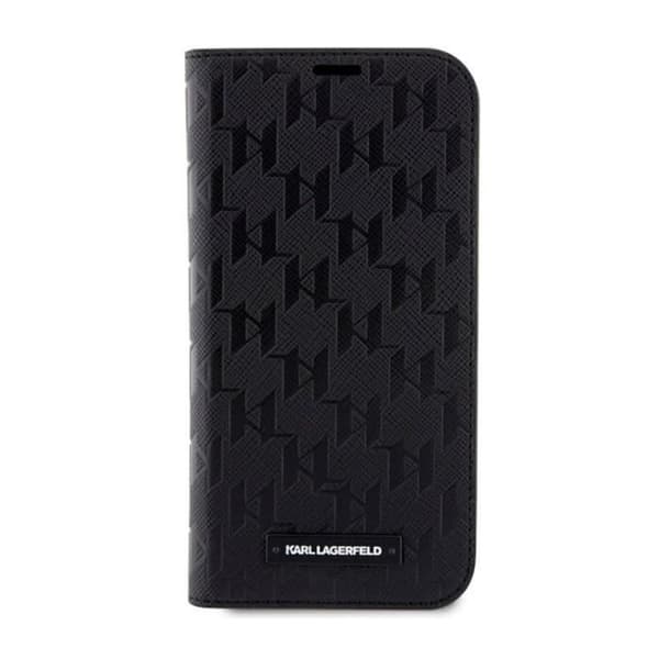 Karl Lagerfeld Coque Saffiano Monogram för iPhone 14 Pro — Svart