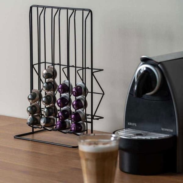Trådbunden kaffekapselhållare H33cm - Present Time - Svart