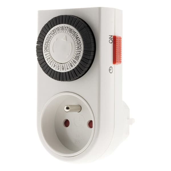 Mekanisk mini timer med indikatorströmbrytare - Vit - Otio