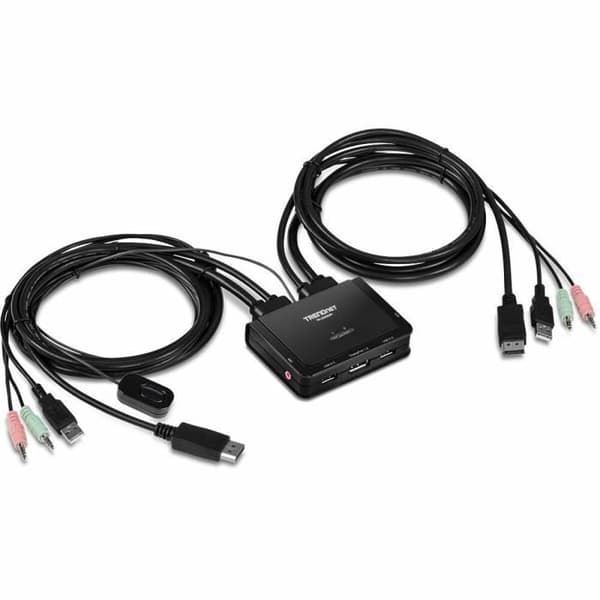 Switch KVM - Trendnet - TK-220DPI - 4K Ultra HD - USB - DisplayPort - 1,5 m