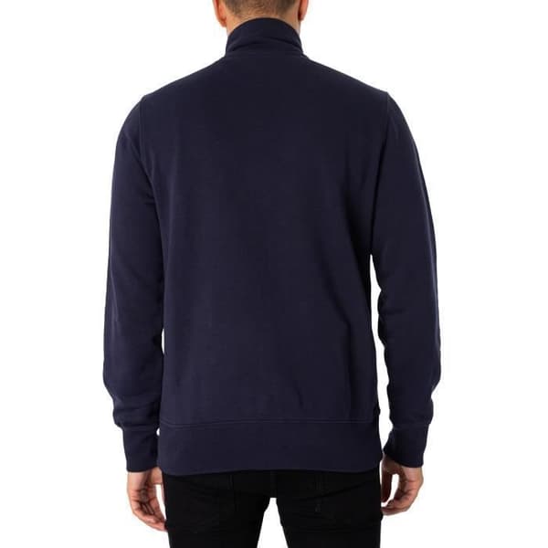 GANT Zip-sweater Regular Shield Herr Blå - 87% Bomull, 13% Polyester