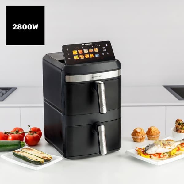 Luftfritös - TAURUS - Air Fry Duo Slim - 13L - 2800W - 10 Program