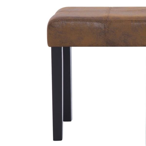 vidaXL Bänk 106 cm Brun Lädermocka
