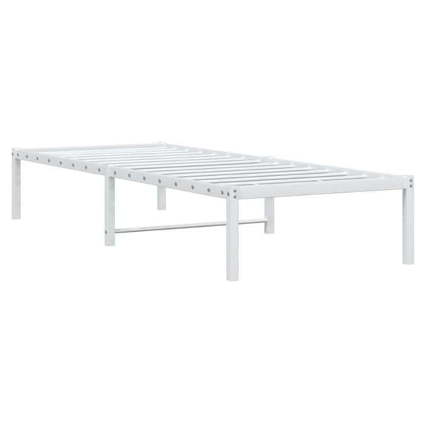vidaXL Sängram i metall vit 80x200 cm 373664