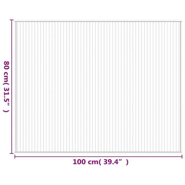 vidaXL Rektangulär matta brun 80x100 cm bambu 376902