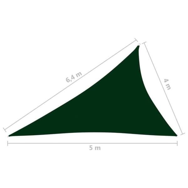 vidaXL Parasol Sail Triangular Oxford Tyg 4x5x6,4 m Mörkgrön