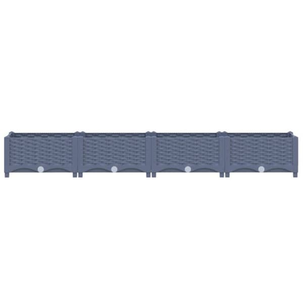 Höjdsäng - vidaXL - 160x40x23 cm - Polypropen - Grå - Rektangulär