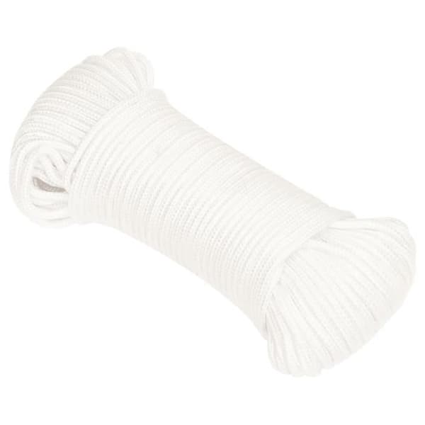 152537 vidaXL Båtrep Komplett Vit 3 mm 250 m Polypropen