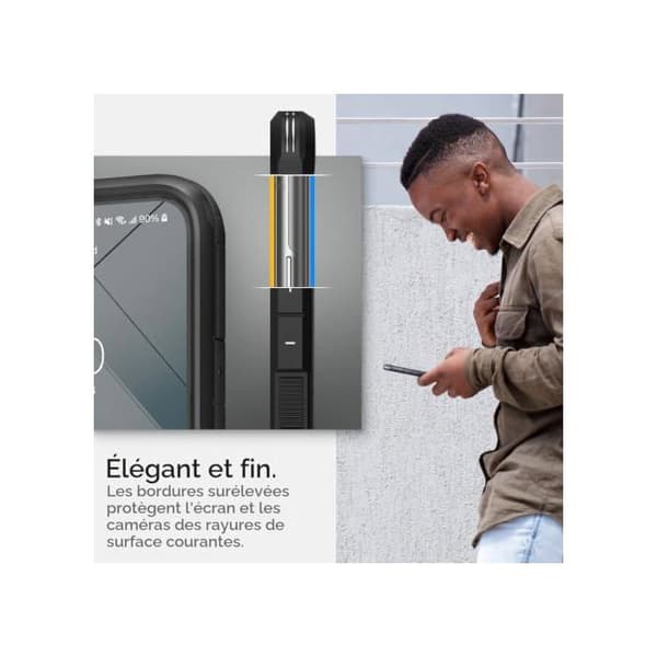 Fodral - SPIGEN - Tuff rustning - Svart - Dual Layer Protection - Integrerat stöd