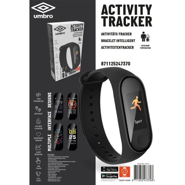 Umbro Bluetooth Smartwatch - Sportfunktioner - Smartwatch HR och kroppstemperatursensor Con