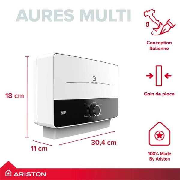 AURES MULTI 5kW Ariston Instantan Vattentemperatur