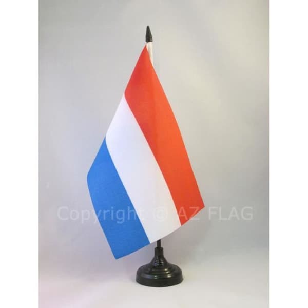 Bordflagga - AZ FLAG - Luxemburg 21x14 cm - Polyester - Svart plaststöd - Rektangulär