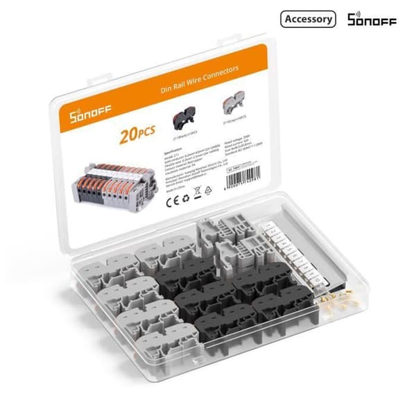 Rail Din trådanslutningskopplingar - SONOFF - 211 - 32A - PA - Vit