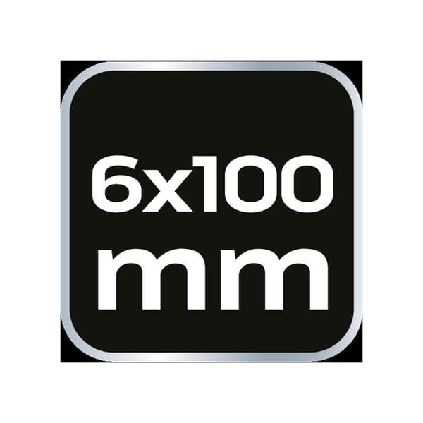 Rättrökt 6x100mm