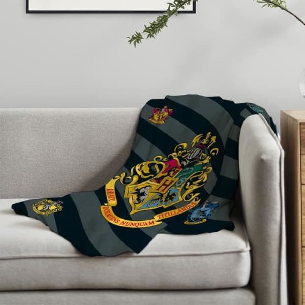 Harry Potter - Fleecefilt "4 hus" - 100 x 150 cm
