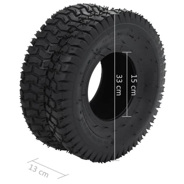 vidaXL Skottkärrdäck 2 st 15x6,00-6 4PR Gummi