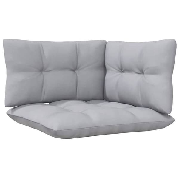 vidaXL Utemöbler 3 st med grå kuddar Solid furu 806663