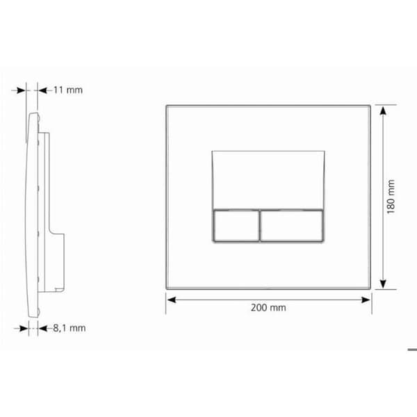Kontrollpanel - SIAMP - SMART - Blank krom - Dubbel volym - ABS 218x195x48 mm