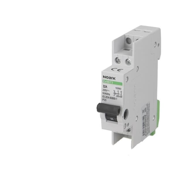 Källomkopplare - NOARK - Enfas 32A - Vit - 40A - 800W
