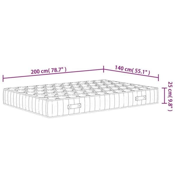 vidaXL Pocket Spring Madrass Medium Hårdhet 140x200 cm 372831