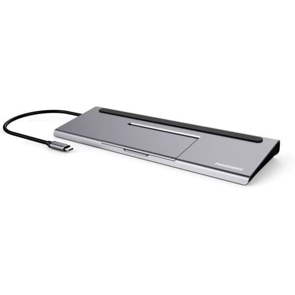 USB-C MST-docka - PREMIUM KABEL - 4K - 3 skärmar - 2 USB 3.0-portar - Aluminium