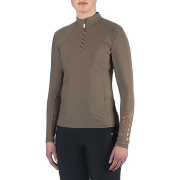Polo teknik ridning långärmad dam Horka Luxury EP - kaffe