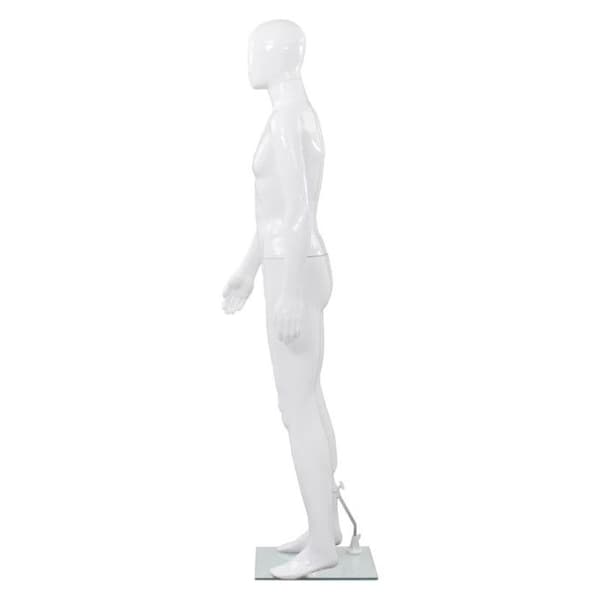 Mannequin man - VIDAXL - Hela kroppen - Glasbas - 185 cm - Blank vit
