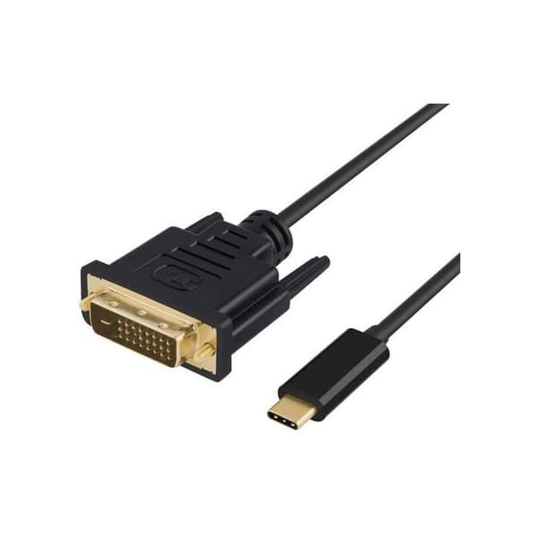 Adapterkabel - DLH ENERGY - 1,8 m - USB-C (H) till DVI-D (H) - Stöder 1080p - Svart