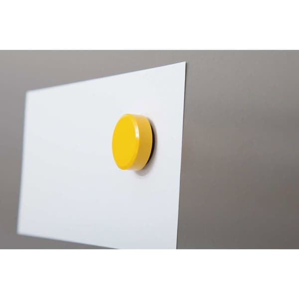 MAUL Magnet MAULpro rund 20 stycken 0,6 kg Plastferrit brunschersäker eroderad lackerad Ø 2.9 x 1.1 cm ljusgul