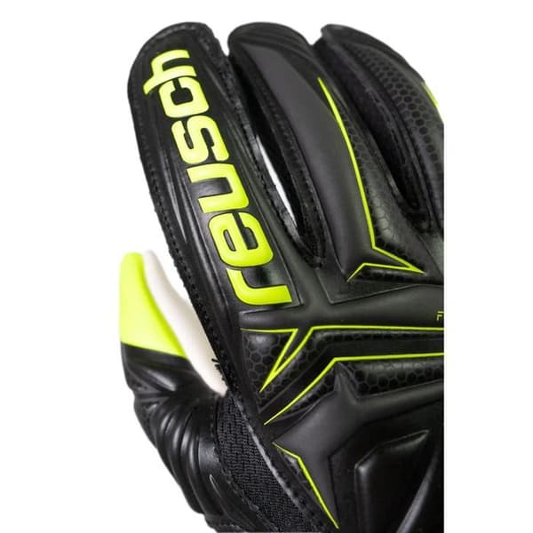 Målvaktshandskar barn Reusch Attrakt Starter Solid Finger Support - svart/säkerhetsgul