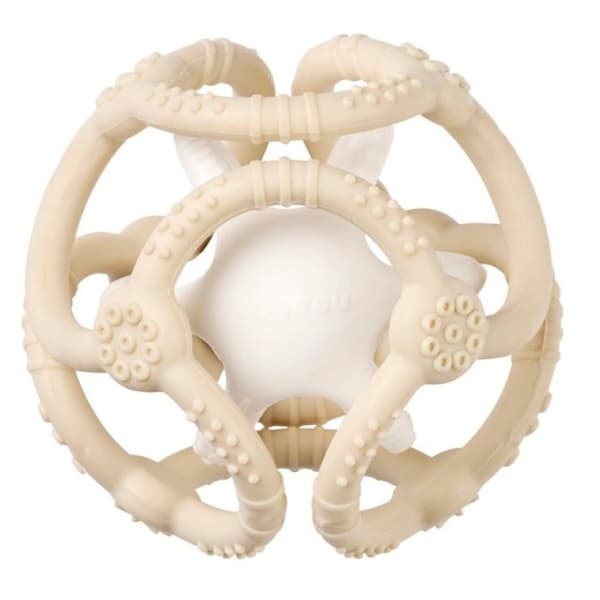 Set med 2 silikonbollar i beige och vitt