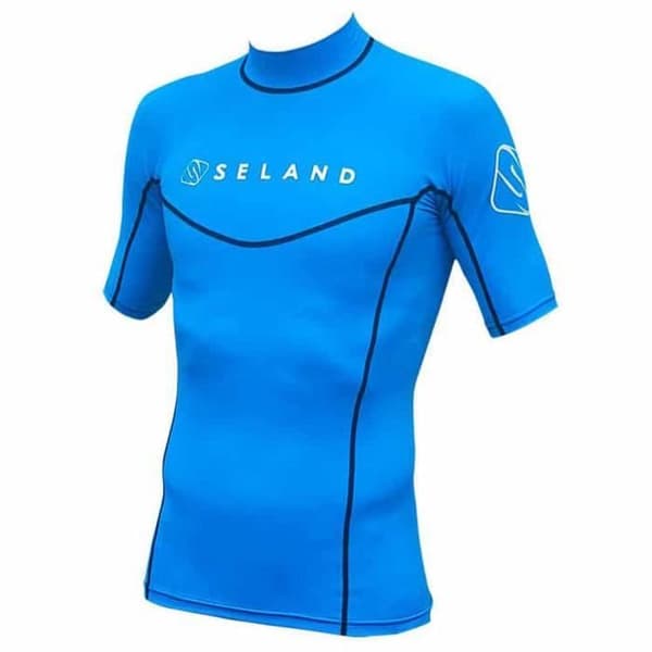 T-shirt i elastan SELAND - Korta ärmar - UV-skydd 50 - Blå