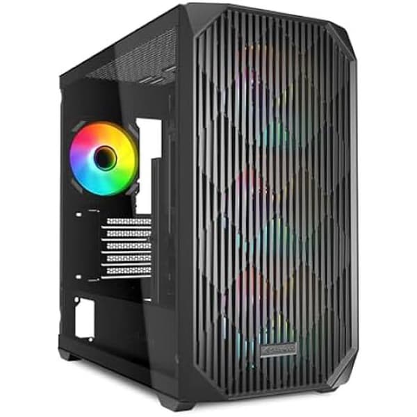PC-chassi mATX - SHARKOON - MK3 RGB - Härdat glas - 4 fläktar - USB-C