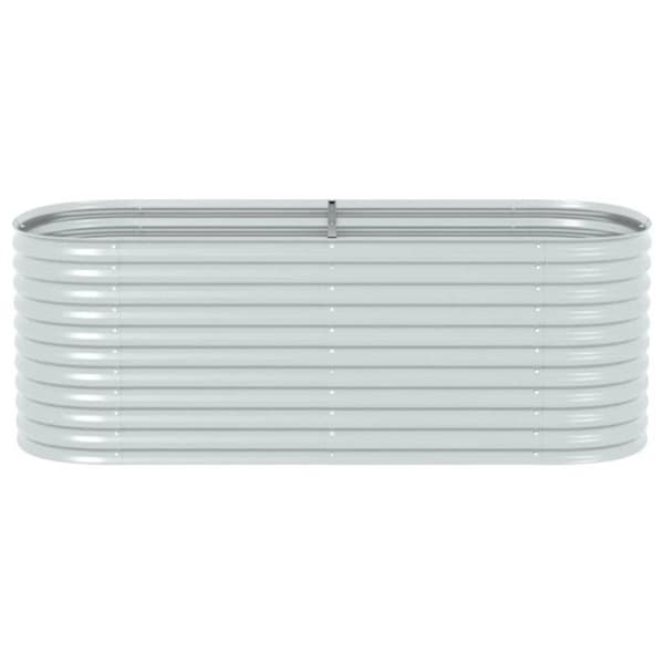 Planteringskärl - vidaXL - 240x80x81 cm - Galvaniserat stål - Silver - Rektangulär