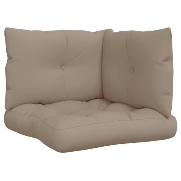 Palettkuddar set om 3 taupe tyg