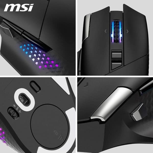 Trådlös Bluetooth/2,4 GHz/USB-spelmus - MSI VERSA PRO Wireless - Laddstation - Svart
