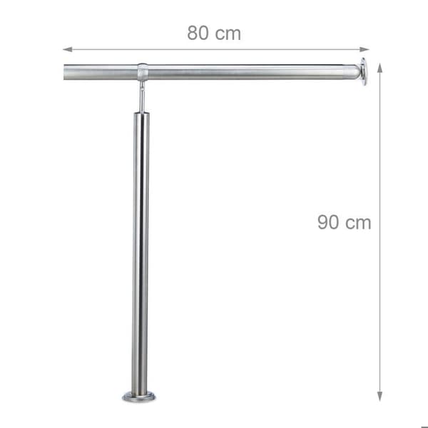 Trappräcke - INOX - Väggmontering - 90 cm - 80 cm - Inomhus & utomhus