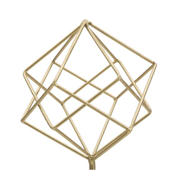 Dekorationsobjekt i Metall "Kub" 41cm Guld