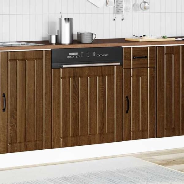 vidaXL Diskmaskinsfront Lucca ek brun ingenjörsmaterial 853904